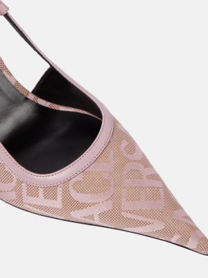 Pantofi cu toc slingback Versace roz