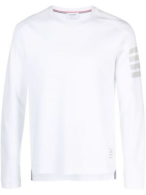 T-shirt a righe a maniche lunghe Thom Browne bianco