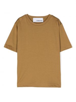 T-shirt di cotone con scollo tondo Costumein beige