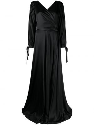 Копринена вечерна рокля Rhea Costa черно