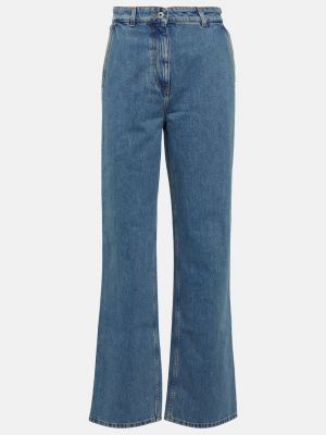 Прямые джинсы с высокой талией Burberry синие