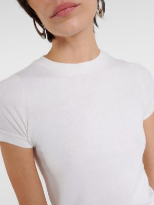 Camiseta de cachemir de algodón con estampado de cachemira Extreme Cashmere blanco