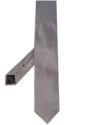 Жакардова копринена вратовръзка Brioni кафяво