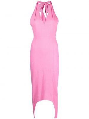 Sukienka koktajlowa asymetryczna Patou różowa