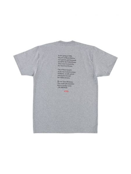 Raštuotas marškinėliai Supreme pilka