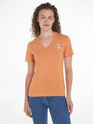 Camiseta manga corta Calvin Klein Jeans naranja