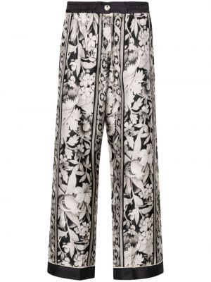 Pantaloni de mătase cu model floral cu imagine Pierre-louis Mascia