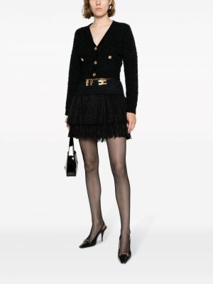 Mini spódniczka z frędzli tweedowa Elisabetta Franchi