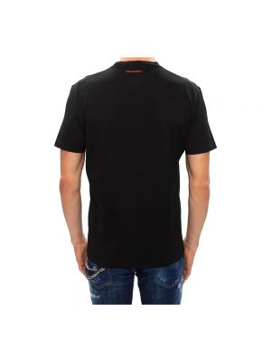 Camisa de algodón de cristal Dsquared2 negro