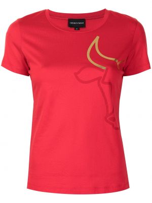 Camiseta con estampado Emporio Armani rojo