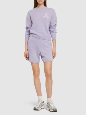 Pantalones cortos de cachemir Sporty & Rich violeta