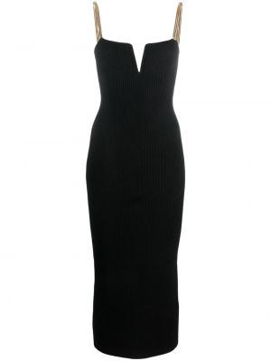 Viskózové pletené šaty Galvan - černá