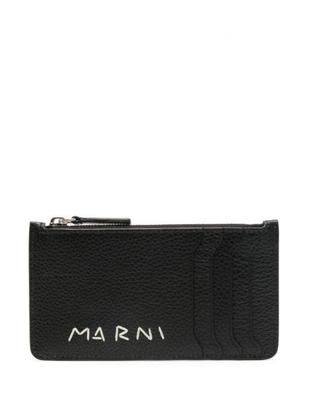 Peňaženka s výšivkou Marni čierna