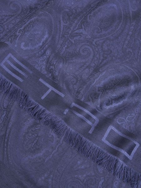 Foulard à imprimé paisley en jacquard Etro bleu