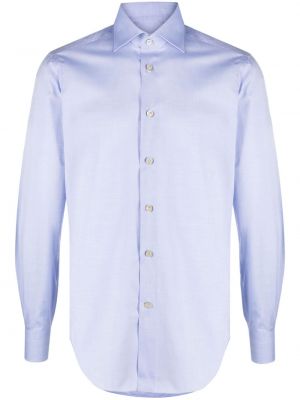 Chemise en coton avec manches longues Kiton bleu