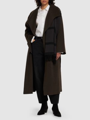 Kašmírový vlněný kabát Totême hnědý