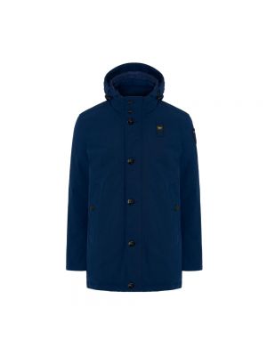 Płaszcz zimowy z kapturem Blauer niebieski