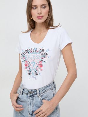 Тениска на цветя Guess бяло
