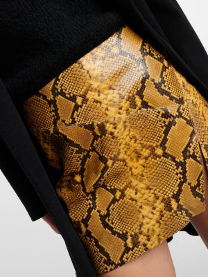 Mini falda de cuero de estampado de serpiente Isabel Marant
