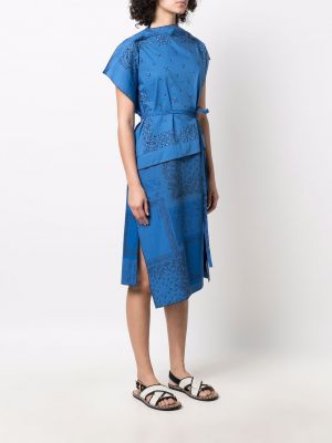 Sukienka z nadrukiem asymetryczna Kenzo niebieska