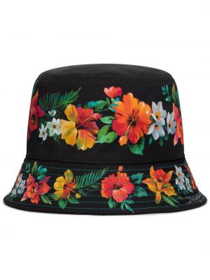 Kapa s cvetličnim vzorcem s potiskom Dolce & Gabbana črna