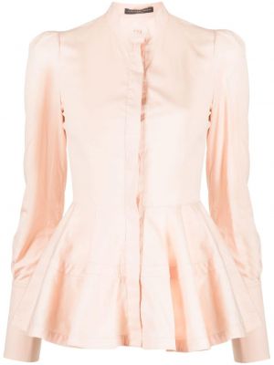 Пеплум памучна блуза Alexander Mcqueen Pre-owned розово