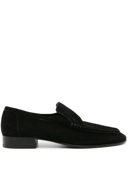 Pantofi loafer din piele de căprioară The Row negru