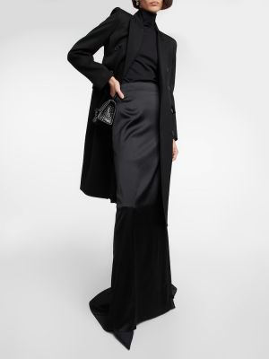 Satynowa długa spódnica Balenciaga czarna