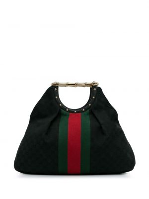 Bambusová nákupná taška Gucci Pre-owned čierna