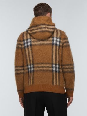 Žakarda rūtainas kapučdžemperis Burberry brūns