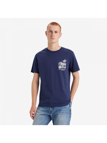 Camiseta con estampado de cuello redondo Levi's azul
