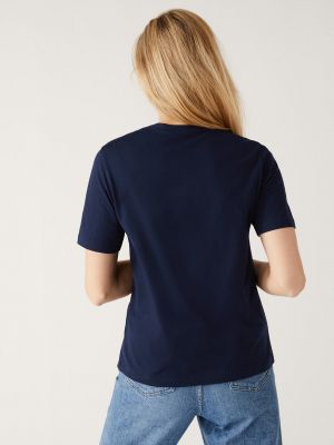 Bavlněné tričko Marks & Spencer modré