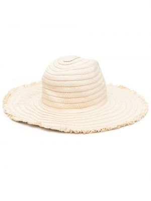 Haftowana czapka pleciona Emporio Armani biała
