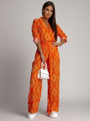 Relaxed памучна риза Fasardi оранжево