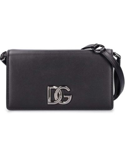 Кожаная сумка Dolce & Gabbana, черная