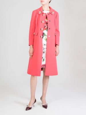 Шерстяное пальто Dolce & Gabbana розовое