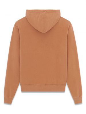 Medvilninis siuvinėtas džemperis su gobtuvu Saint Laurent oranžinė