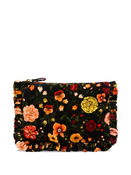 Çiçekli clutch çanta La Doublej siyah