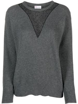 Tylový sveter Valentino Garavani sivá