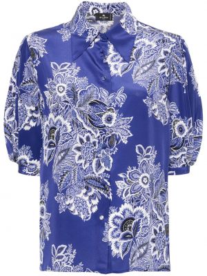 Svilena srajca s cvetličnim vzorcem s potiskom Etro