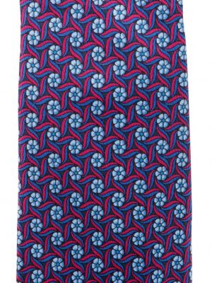Květinová hedvábná kravata s potiskem Hermès