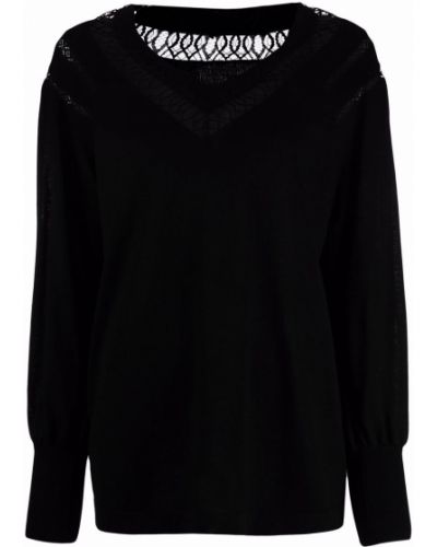 Jersey de tela jersey de encaje Alberta Ferretti negro