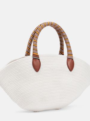 Τσάντα shopper από λυγαριά Loro Piana λευκό