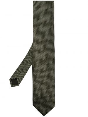 Žakárová hedvábná kravata Tom Ford zelená