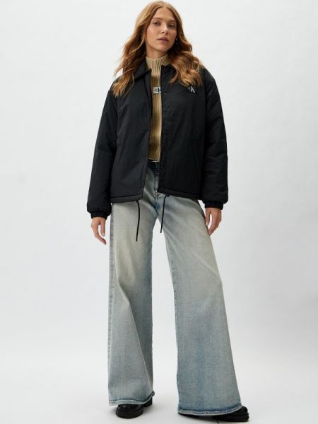 Утепленная джинсовая куртка Calvin Klein Jeans черная