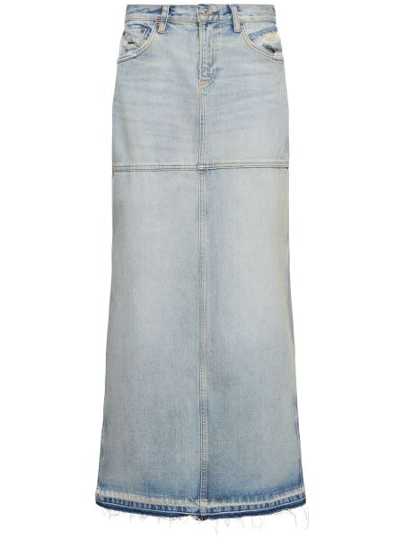 Bavlnená džínsová sukňa Re/done modrá