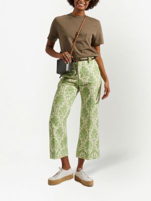 Pantalon à imprimé à motif géométrique La Doublej vert