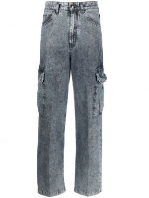 Straight fit džíny s vysokým pasem Moorer modré