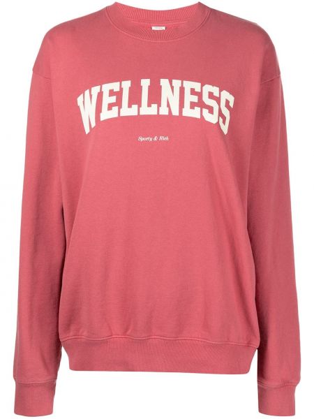 Rund hals trykt sweatshirt Sporty & Rich rosa