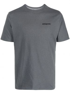 Bavlněné tričko s potiskem Patagonia šedé